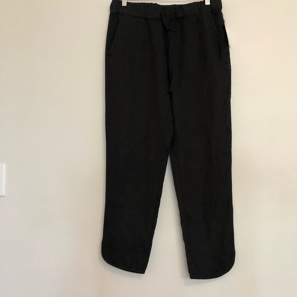 Caslon black linen pull on with tie waist size S